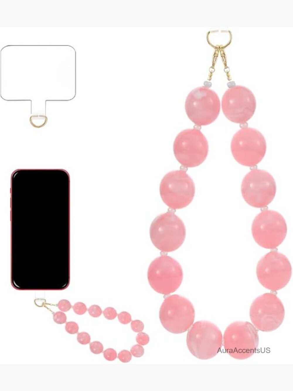 Acrylic Beaded Phone Wrist Strap Anti-Theft Detachable Hand-Free Lanyard Y2K